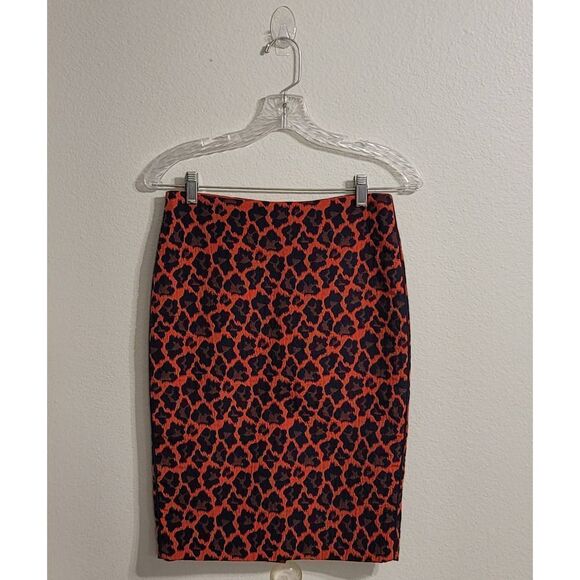 The Limited Coral Cheetah Print Pencil Skirt Sz 0 - Picture 1 of 3